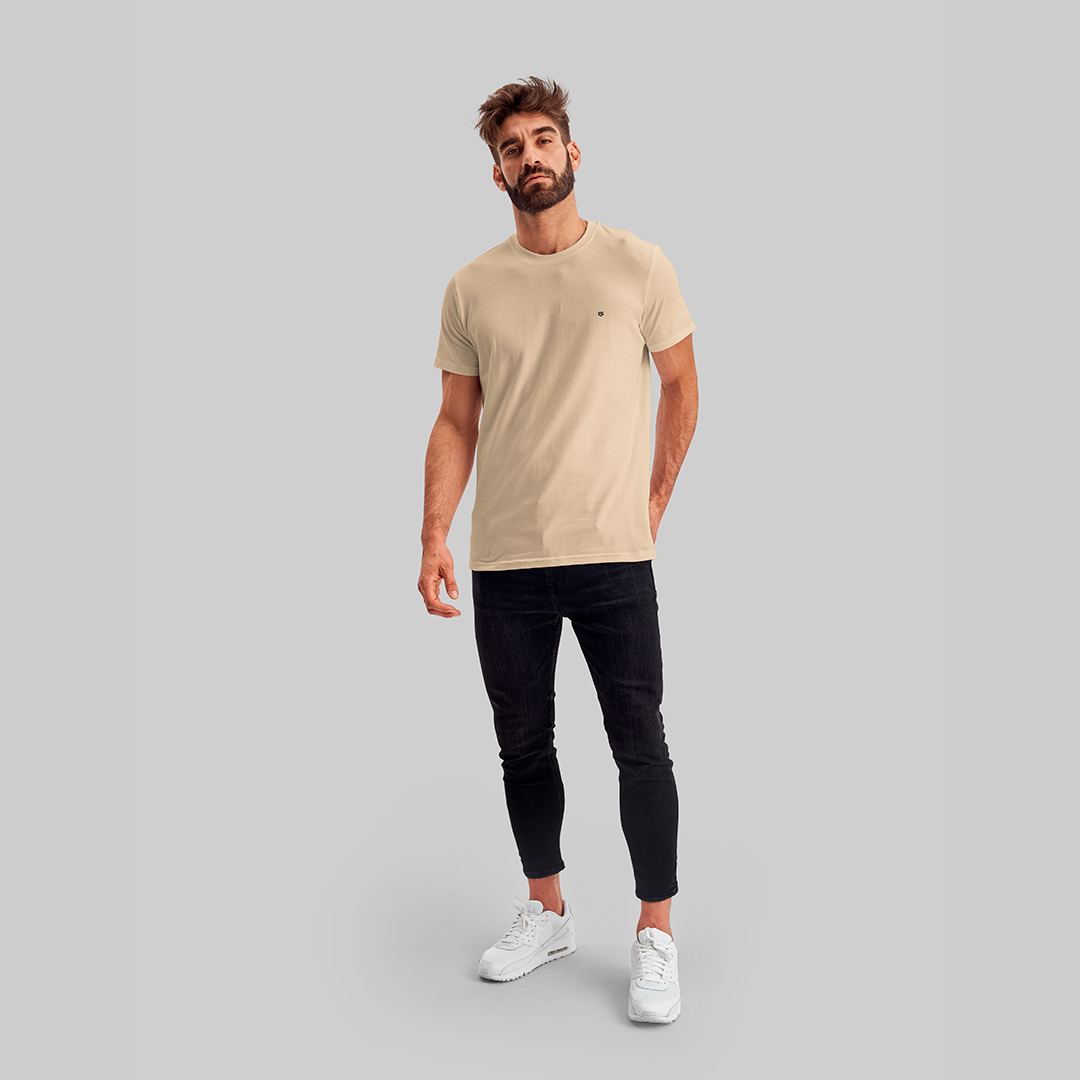 Camiseta Premium Areia - Algodão Egípcio