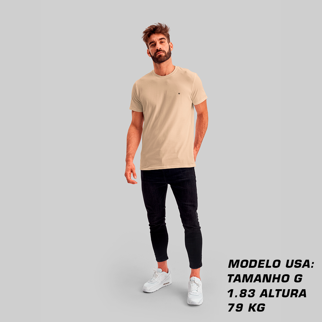 Camiseta Premium Areia - Algodão Egípcio