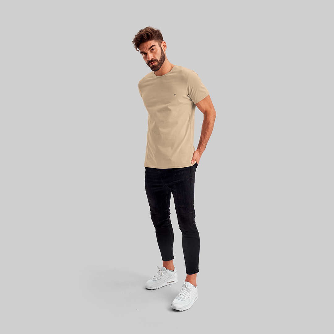 Camiseta Premium Areia - Algodão Egípcio