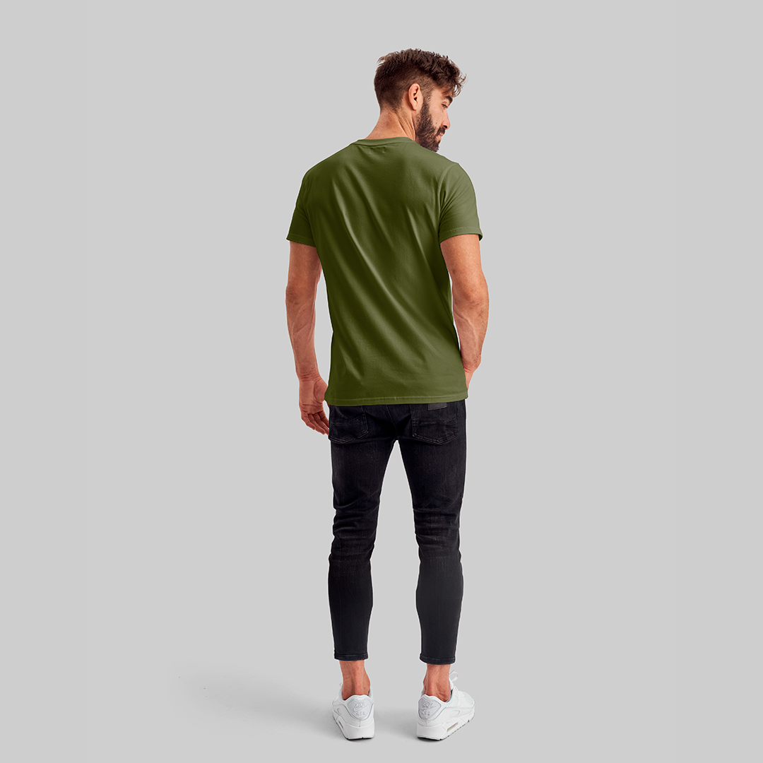 Camiseta Premium Verde Musgo - Algodão Egípcio