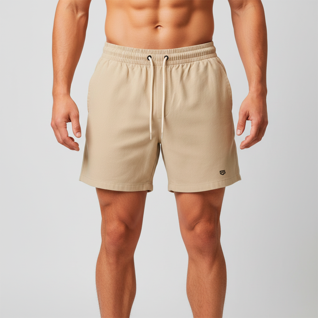Short de Linho Masculino Bege