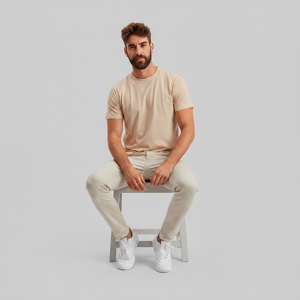 Camiseta Premium Areia - Algodão Egípcio