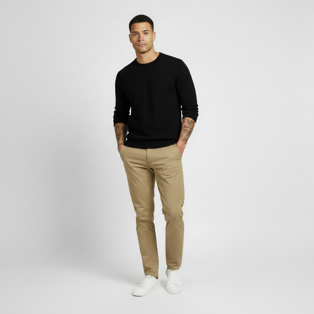 Suéter Básico Masculino Regular - Preto Lion