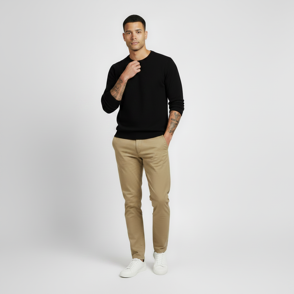Suéter Básico Masculino Regular - Preto Lion