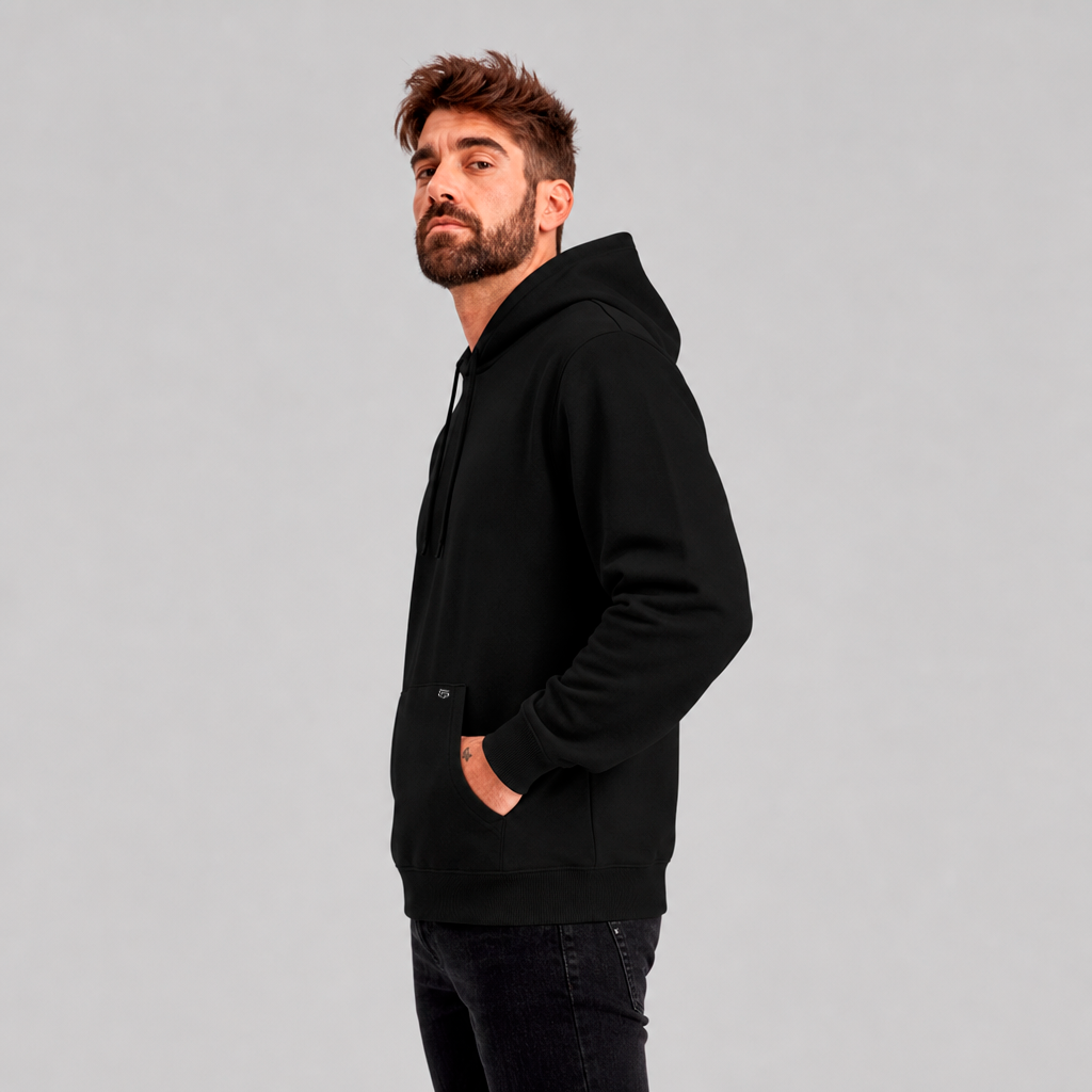 Moletom Canguru com Capuz - Preto