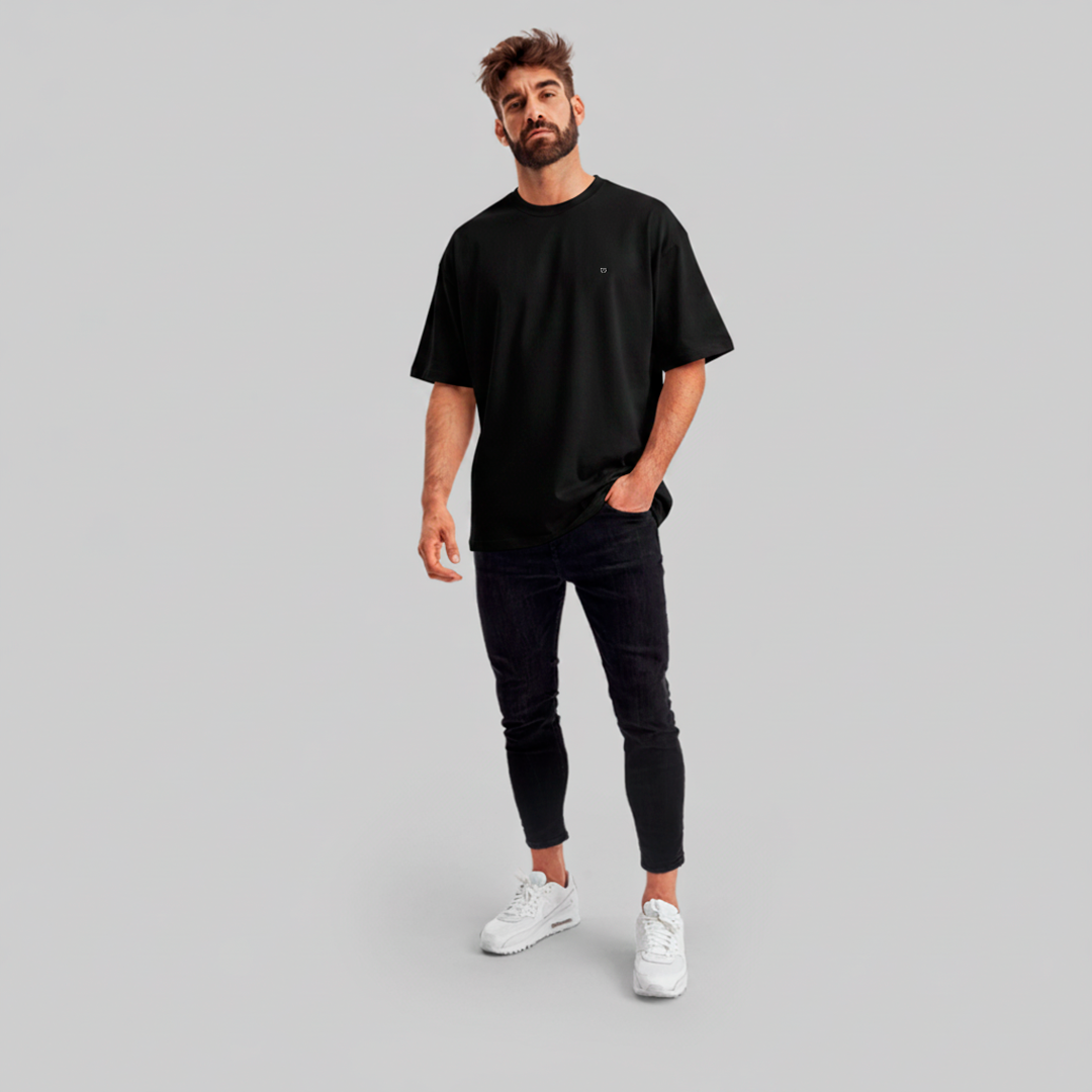 Camiseta Oversized Preta - Suedine