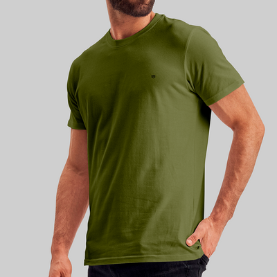 Camiseta Premium Verde Musgo - Algodão Egípcio