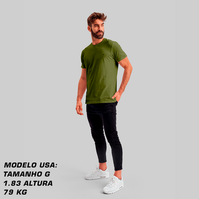 Camiseta Premium Verde Musgo - Algodão Egípcio
