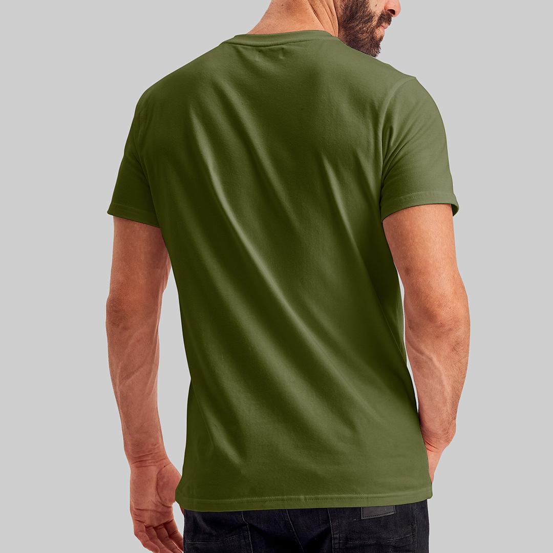 Camiseta Premium Verde Musgo - Algodão Egípcio