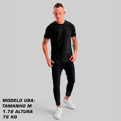 Camiseta Premium Preta - Algodão Egípcio