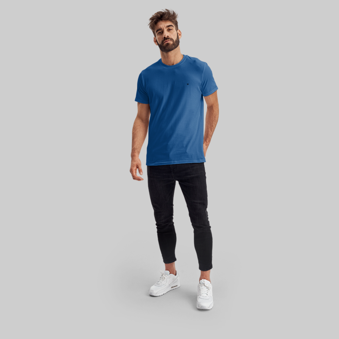 Camiseta Premium Azul - Algodão Egípcio