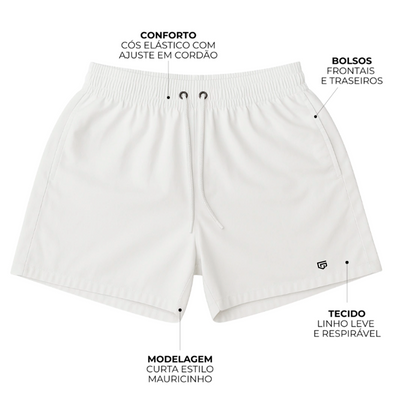 Short de Linho Masculino Branco