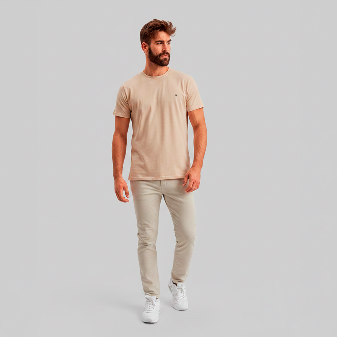 Camiseta Premium Areia - Algodão Egípcio