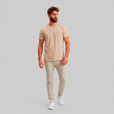 Camiseta Premium Areia - Algodão Egípcio