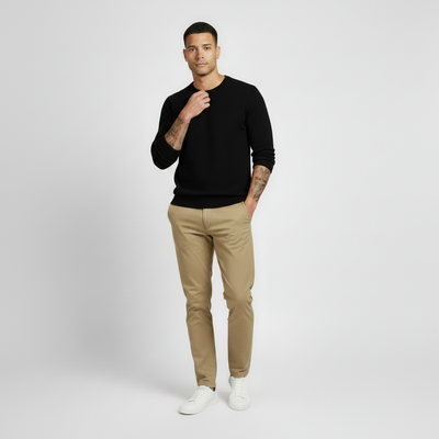 Suéter Básico Masculino Regular - Preto Lion