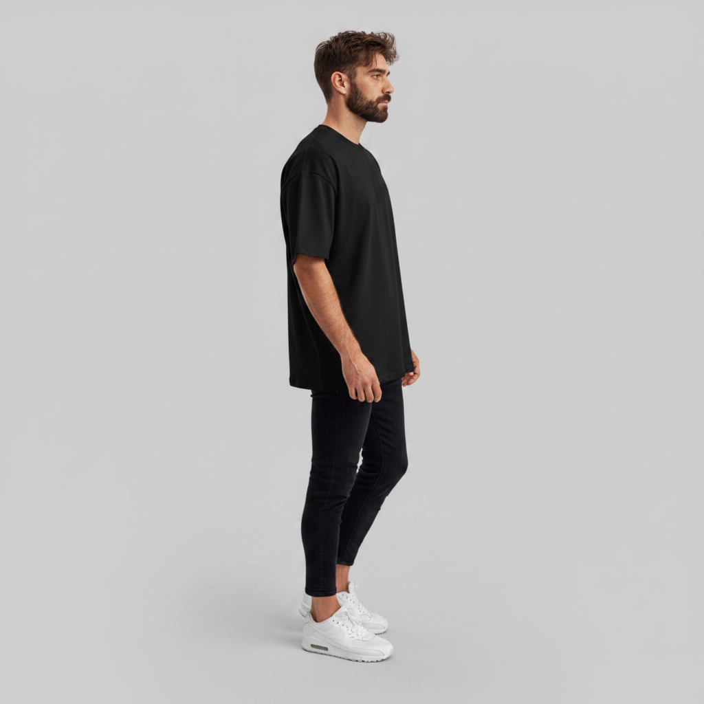Camiseta Oversized Preta - Suedine