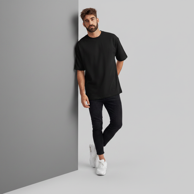 Camiseta Oversized Preta - Suedine