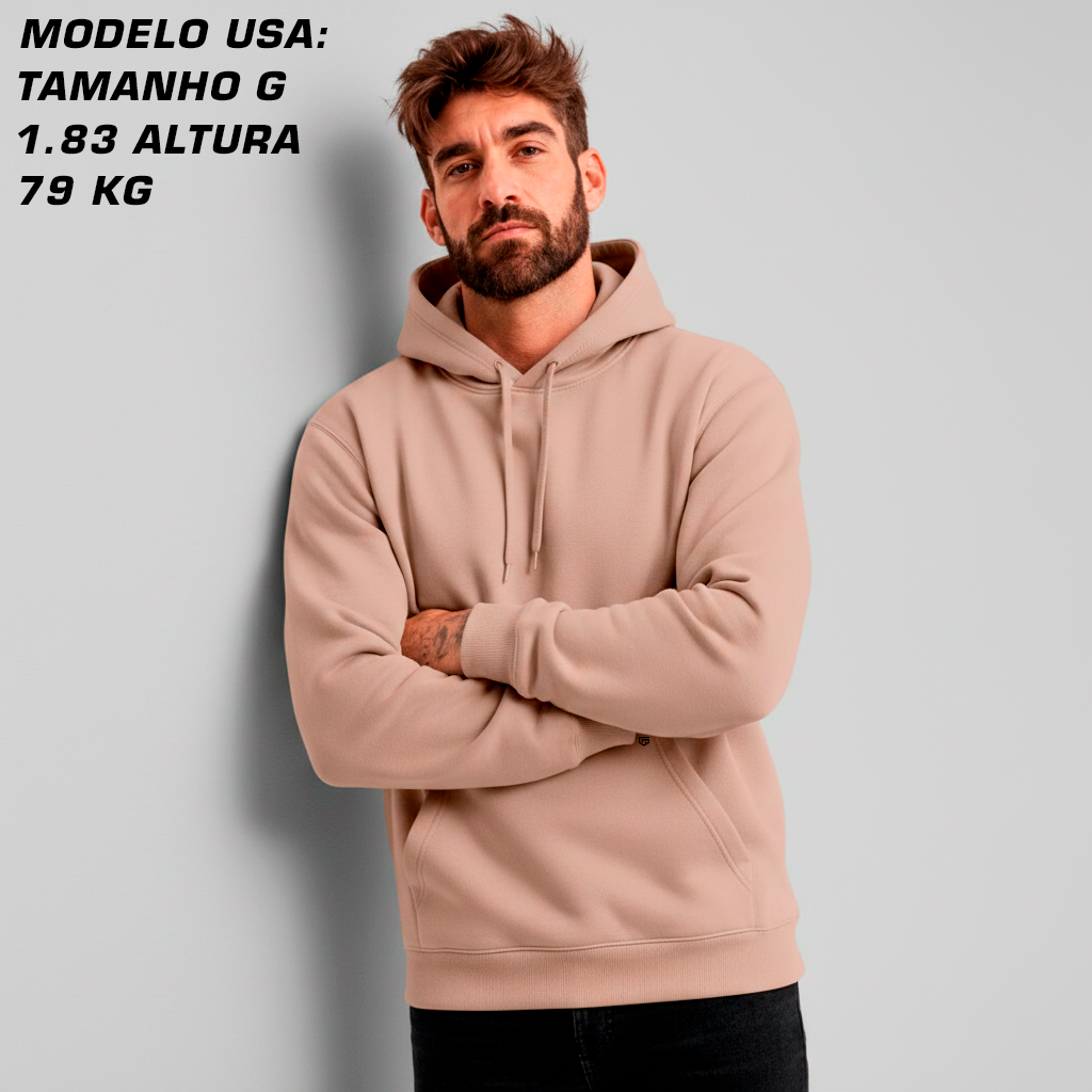 Moletom Canguru com Capuz - Areia