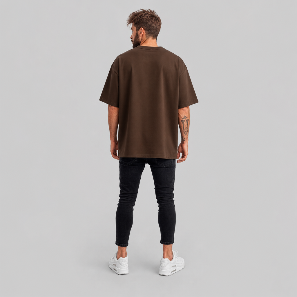 Camiseta Oversized Marrom - Suedine