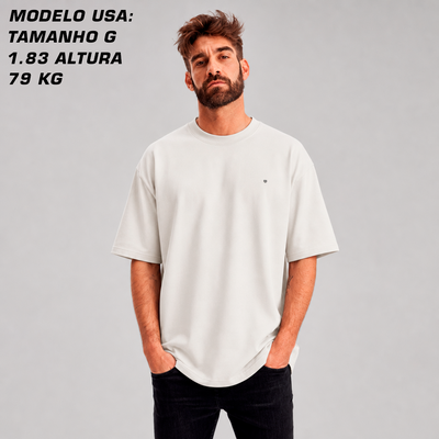 Camiseta Oversized Offwhite - Suedine