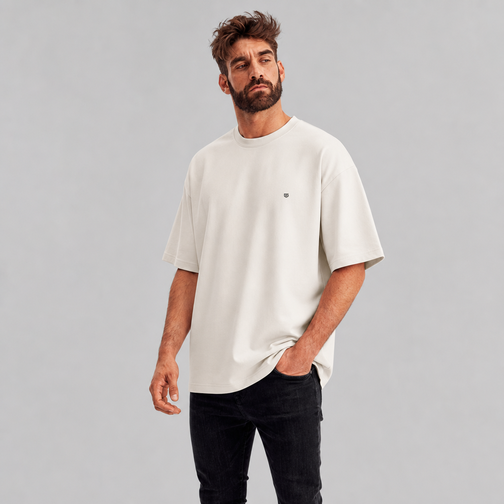 Camiseta Oversized Offwhite - Suedine