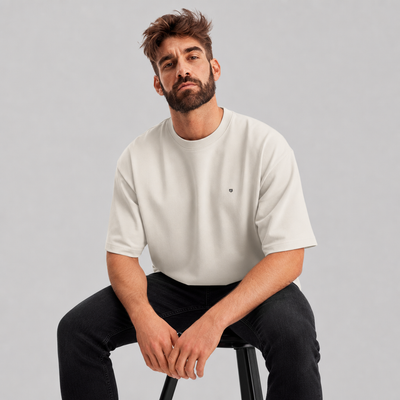 Camiseta Oversized Offwhite - Suedine