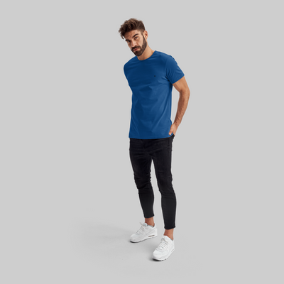 Camiseta Premium Azul - Algodão Egípcio